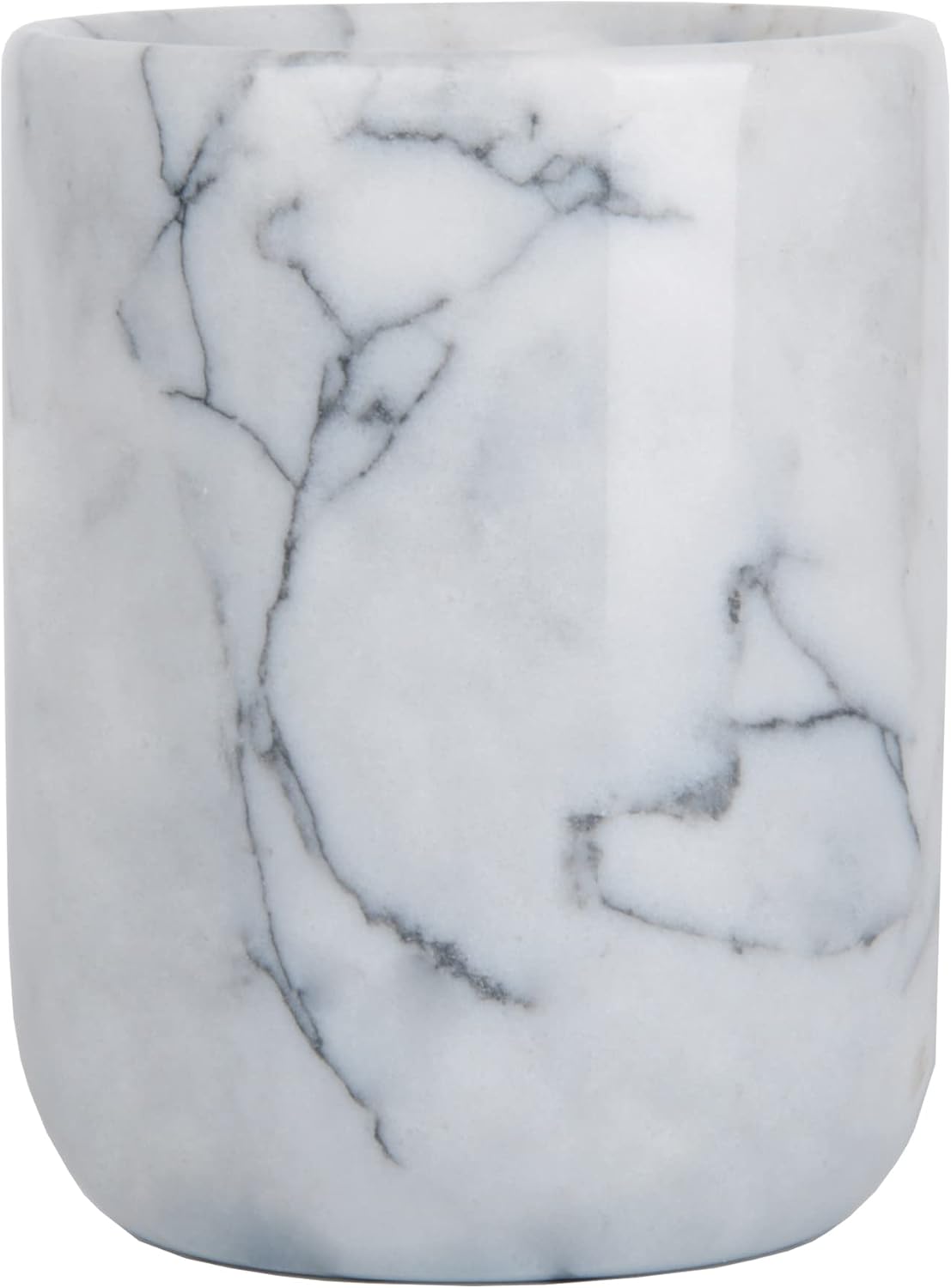 Toothbrush Holder,Handmade Marble Toothbrush Cup,Stone Toothbrush Organizer for Pen Holder,Makeup Brush Cup,Razor Holder,SPA Collection Tumbler First Choice for Home and Hotel(Black)