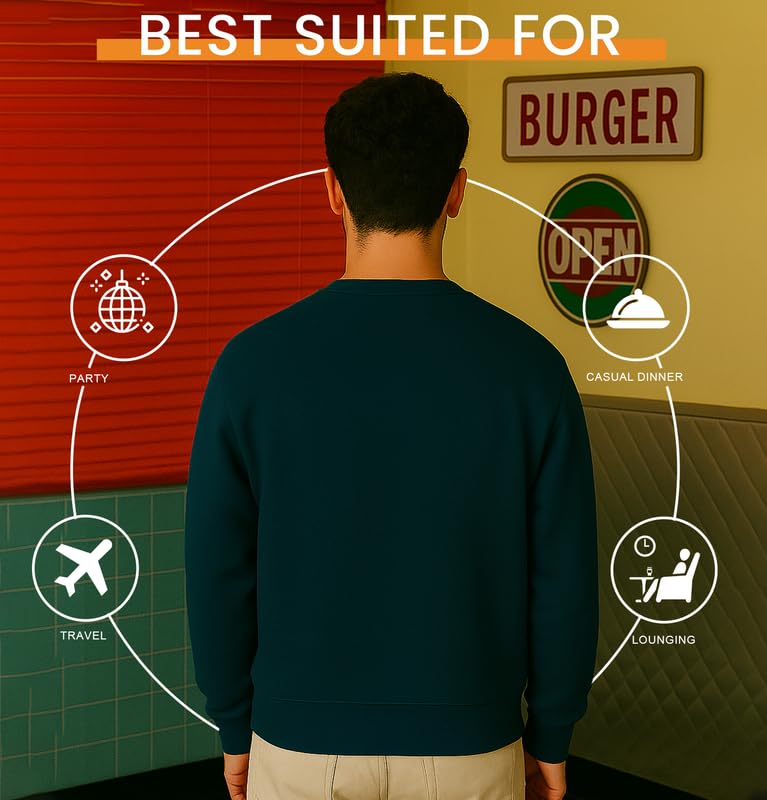 Image of Sleepynuts Men's Full Sleeve Round Neck Fleece Sweatshirt