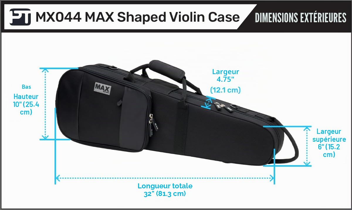 ProTec MX044 MAX Étui pour violon 4/4 Noir