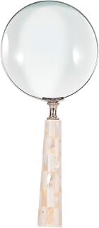 Magnifying Glass Decorative Object for Home Decor - Functional Accent for Office Desk, Living Room, and Shelf Decor - Modern Accessory for Bathroom, Coffee Table, or Study Room - 1", Ivory
