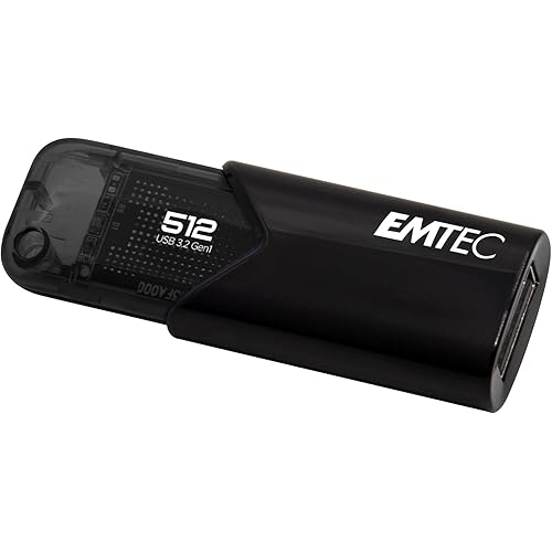 Emtec B110 Click Easy 3.2 USB Flash Drive 512 GB USB Type-A 3.2 Gen 2 (3.1 Gen 2) Black