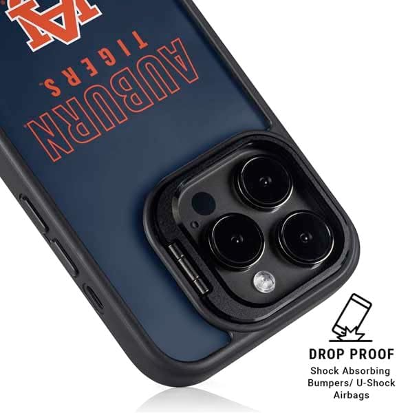 Skinit Kickstand Phone Case Compatible with iPhone 15 Pro - Officially Licensed Auburn University Tigers Outline Design