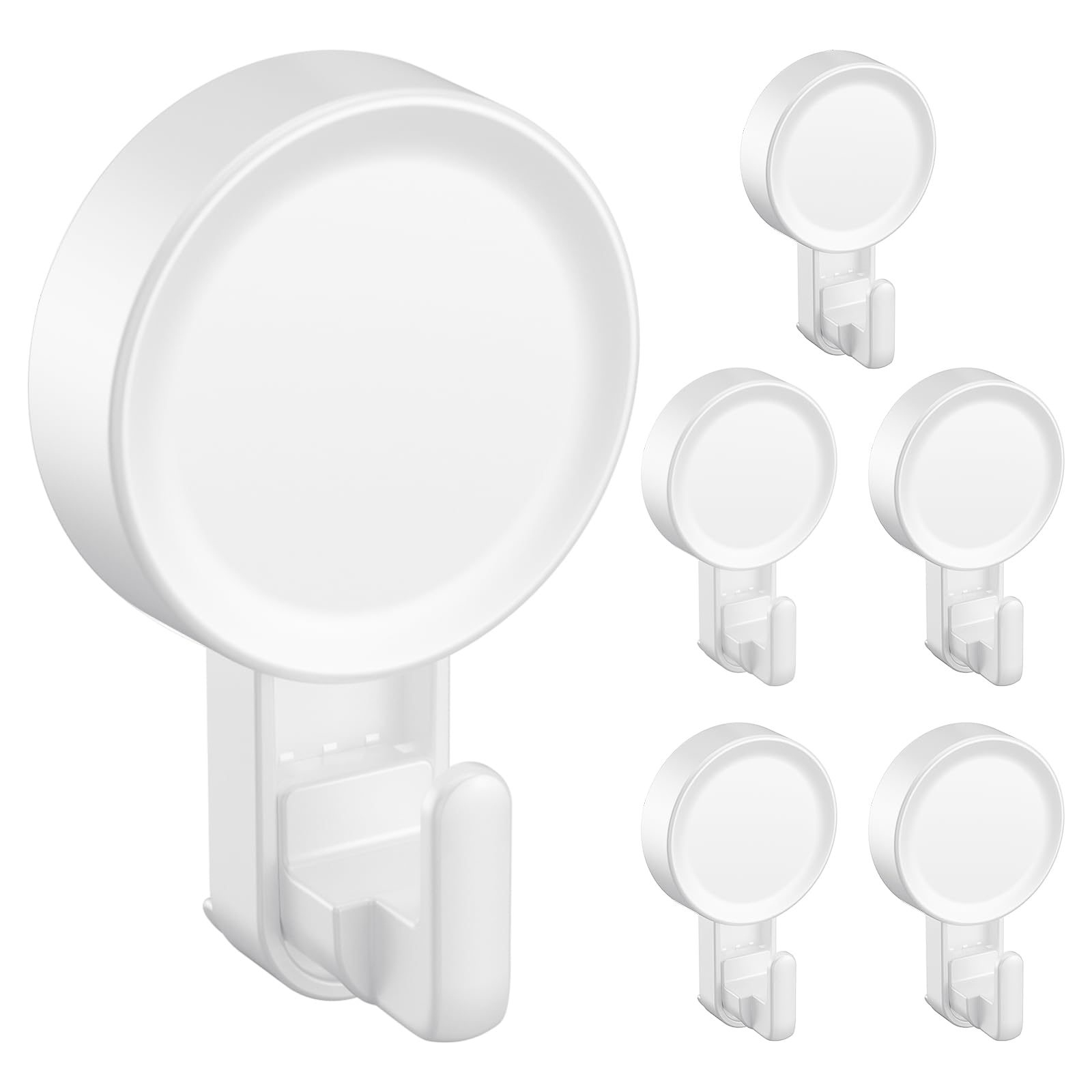 Ulinek 6 Pack Suction Cup Hooks Strong, Suction Cup with Hooks No Drilling