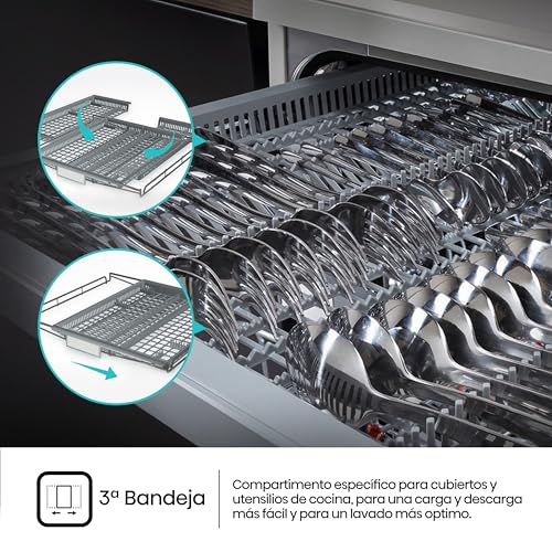 Miniatura 10 de Hisense Hs543d10x-Lavavajillas, Libre Instalación, 45cm De Ancho, Class D, 11 Servicios, 8 Programas, 1 2 Media Carga, 3 Bandeja, Inicio Diferido, Apertura Automática De Puerta, Inox