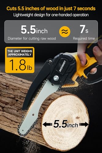 Skovensy DJ12ZP-5 Mini Chainsaw, 6 Inch Cordless Mini Chainsaw thumb #1