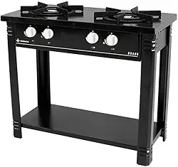 Fogão Profissional 2 Bocas Venâncio Linha Bravo Preto Br2bpr