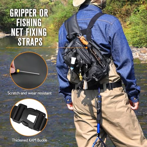 Dovesun Pochete de Pesca para Homem, Leve, Mochila de Cintura para Pesca, Repelente de Água, Pequena