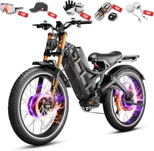 eAhora Romeo Pro 3 Electric Bike for Adults, 6000W 52MPH Dual Motor Ebike, 60V 8...