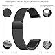 ZLZKJS Edelstahl Mesh Uhrenarmband, 14mm 16mm 18mm 20mm 22mm 24mm Magnetverschluss Smartwatch Schnellverschluss Metall Ersatz Armband für Damen Herren Watch Uhren Ersatzband (Schwarz, 22mm)