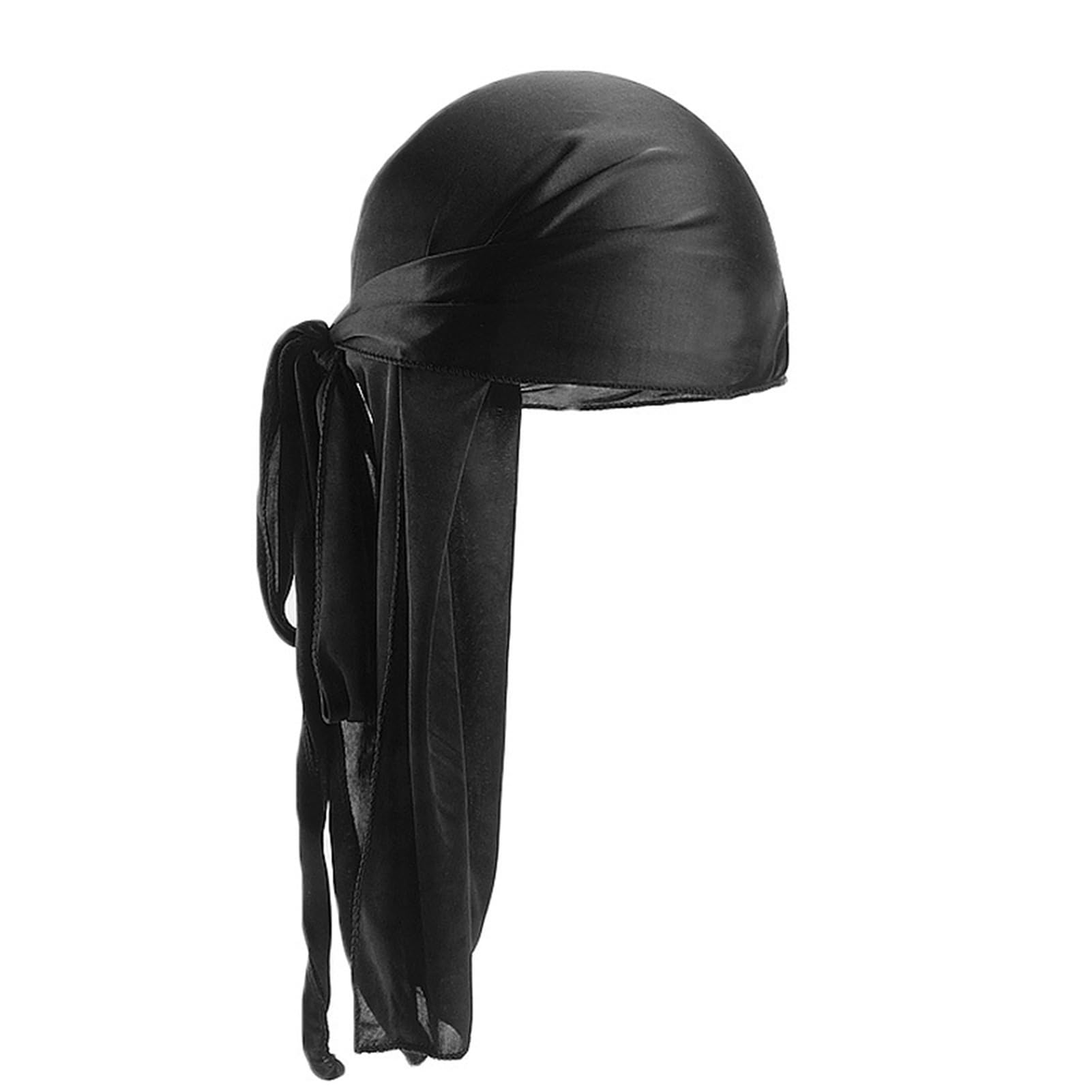 matumou Unisex Imitated Silk Long Tail Bandana Turban Hat Breathable Biker Pirate