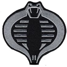 Silver Subdued Cobra Embroidered Iron ON Patch MTC2