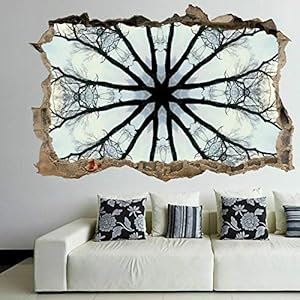 Muurstickers 3D Spiegelweergave Doorbreken De Muur Vinyl Muurstickers Verwijderbare DIY Vinyl Muurstickers landschap…