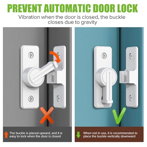 Image of Barn Door Lock Hardware, Heavy Duty 90 Degree Flip Latch Privacy Lock, Zinc Alloy Sliding Barn Door Latch for Bathroom, Bedroom, Closet, Garage, Shed and Gate (White-1PC)