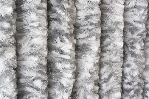 Rideau de porte chenille contre vis-à-vis et mouches gris