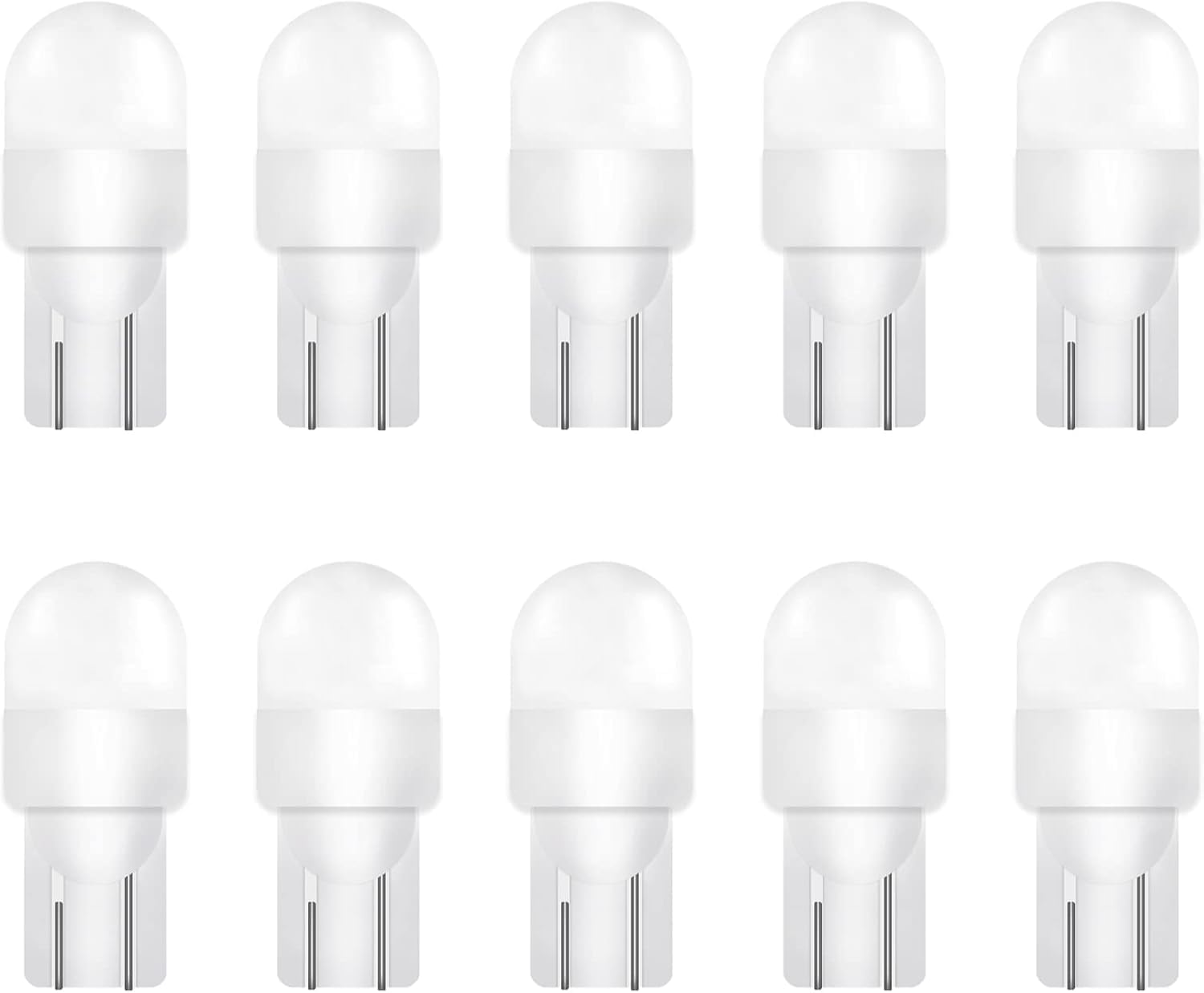 HOCOLO 10x T10 158 LED Bulb W5W 2825 168 192 194 T10 Wedge Light Bulbs 12V Cool White for Car Side Marker Lights Dome Map Door Courtesy License Plate 0.5W (10x T10 2-SMD)