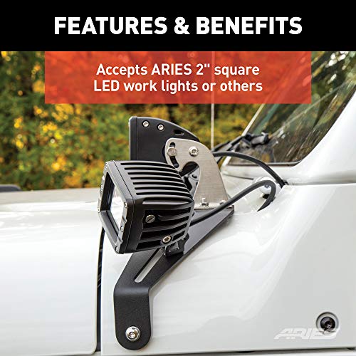 Soportes para luces parabrisas Jeep Wrangler JL Aries miniatura 4