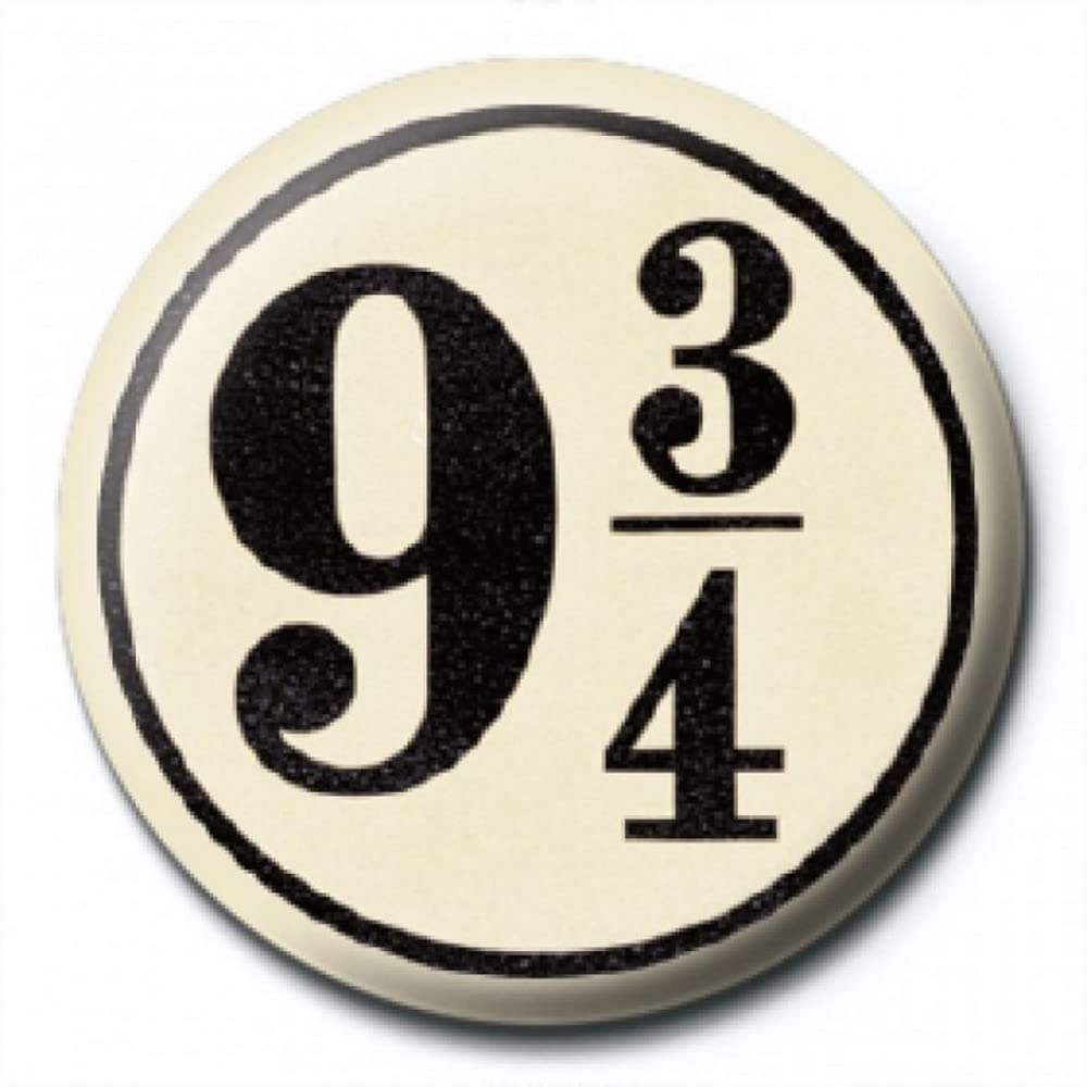 Harry Potter Nine And Three Quarters 25Mm Badge White/Black