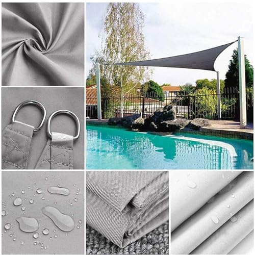 Voile d'ombrage imperméable anti-UV triangle vert pour aménagement de terrasse extérieure - 5