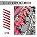 8pcs Spark Plug Wire Heat Shields, 5.51 Inch Spark Plug Wire Boots Wrap Protector 2500 Degree Thermal Protection Cover Insulator Spark Plug Sleeve Holder for LS1 / LS2 SBC BBC 350 454 Car Truck (Red)