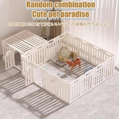 Parc pliable robuste pour chiots et petits animaux, enclos d'exercice portable avec porte - 5