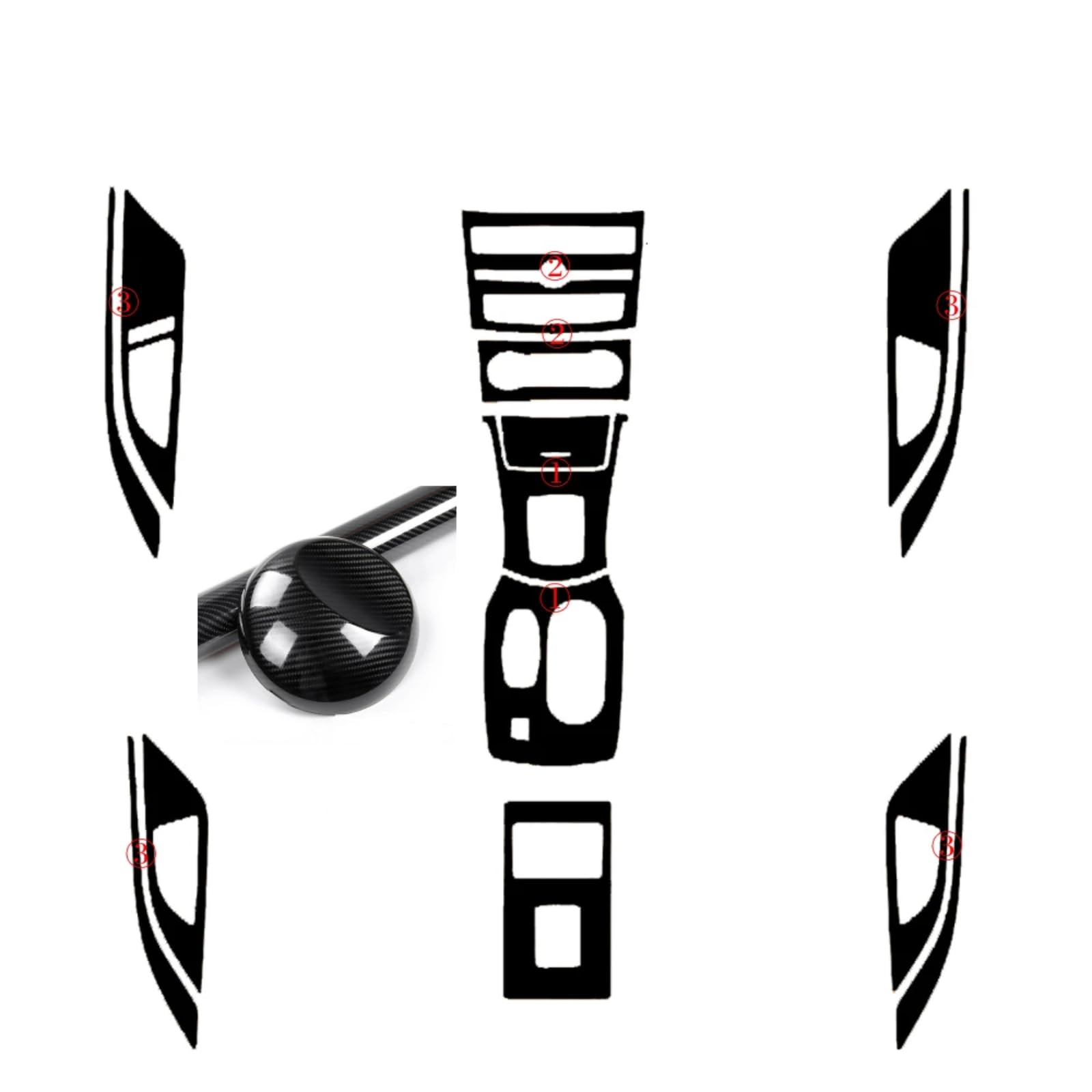 Carbone Infiniti Q30 QX30 masquer rayures console centrale 3D