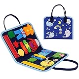 QQAPPU Montessori Busy Board,Preschool Learning Toy Fine Motor Skills,Toddler Activity Board Sensory