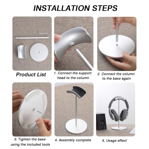 Soporte para auriculares de mesa en aluminio para sala de exposición y estudio de sonido 6