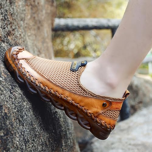 Men's Mesh Breathable Walking Loafers Outdoor Lightweight Slip-on Mesh Casual Hiking Shoes4