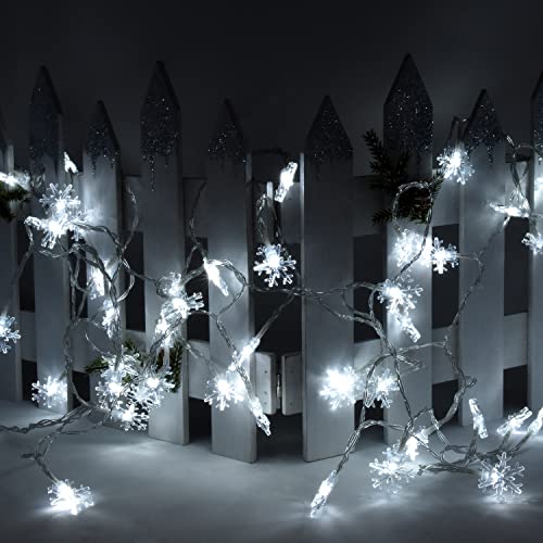 Luces Navidad Copo de Nieve LED 50 Bombillas 7.6 m miniatura 4