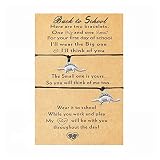 Back to School Bracelet Set Mommy and Me Matching Charm Wish Bracelets First Day of School Mother an