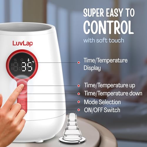Image of LuvLap Glory Electric Bottle Warmer for Breastmilk and Formula - Electric Fast Milk Bottle Heater, Baby Food Warmer with Timer and Auto Shut Off