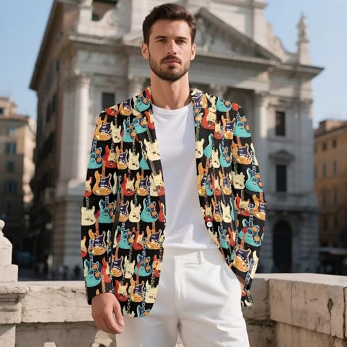 Men's Casual Lapel Blazer Stretchy Breathable One Button Sports Coats with Lined for Prom Party & Dinner Size S-5XL2