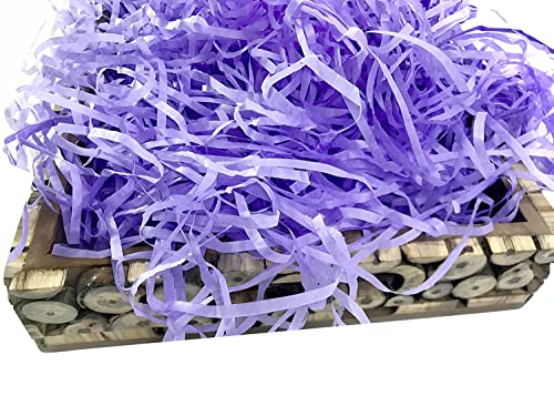 Image of Eco Sarras Confitti Shredded Paper Crinkle Grass Strips for Gift Tray Hamper Packaging, Box Filler, Basket Filler, Christmas Festival Decoration Paper (100 GM, Purple)