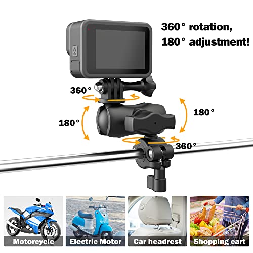 Adracwaro-MotorcycleBikeCar-Mount-Accessory-Kits-Bundle-for-GoPro-DJI-OSMO-Action-Insta360-SJCAM-and-Mobile-Phones-Including-Super-Clamp-Handlebar-Mount-Car-Suction-Cup-Mount-Phone-Holder