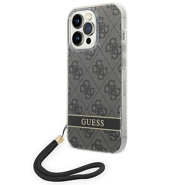 GUESS GUOHCP14LH4STK Coque pour iPhone 14 Pro 6,1" Noir/Noir