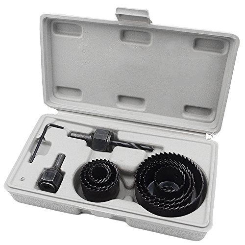 XINGYHENG 11Pcs Hole Saw Kit (with 2 Mandrel 8 Blade and 1 Hex Key Wrench) 3/4\"- 21/2\" Hole Saw Drill Bit Set Ideal for Woodworking PVC Plastic Board and Pipes Plasterboard - Thumbnail 2