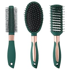 Set di 3 spazzole per capelli da donna, antistatiche, massaggianti, ovali, con cuscinetto d'aria, spazzola rotonda per capelli districanti, con manico lungo, per uomini bagnati e asciutti