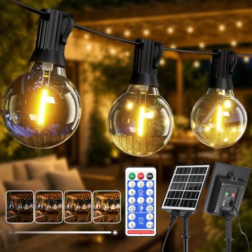 Hoteril G40 Luces Solares LED Exterior Jardin 15M 19+2LED,IP65+USB Guirnaldas Luces Exterior Solar, 8 Modos & Timer Luces Solares Jardin,Para Decoracion Jardin Exterior Home Decoration luces solares