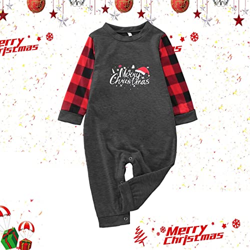 Family Christmas Pajama Matching Set, Xmas Print Plaid Raglan Sleeve Shirts and Pants Funny Soft Sleepwear Pj Sets2