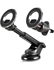 PULCHRIA 3-in-1 Car Phone Holder【Windshield+AirVent+Dash】 Car Phone Holder [Strongest Suction &amp; Stable Clamp Arm] 360° Adjustable Mount, Cell Phone Holders for All Car Models