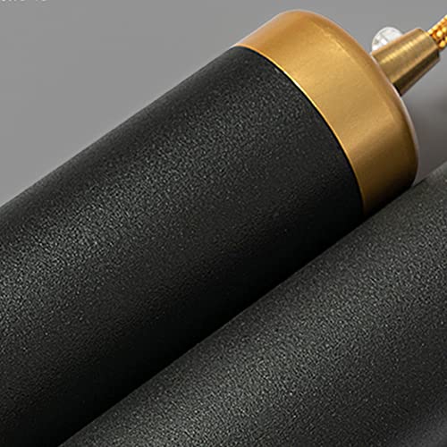 Lámpara colgante de tubo largo para la isla de la cocina en aluminio negro con luz cálida 7