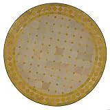 Diámetro: aprox. 100 cm | Altura con marco: aprox. 73-75 cm | Peso: aprox. 50 kg (sin marco) | Fabricación : material artesanal tradicional | metal y cerámica | Color: amarillo, terracota | El panel de mosaico es impermeable y fácil de limpiar.