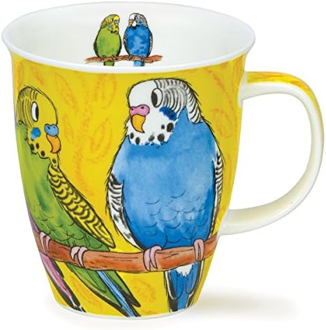 Dunoon Tropical Birds Collection Fine Bone China Mug - Made in England (Budgie)