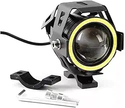 Farol De Milha Angel Eye LED U7 Luz Azul 6000K Para Motos Carros