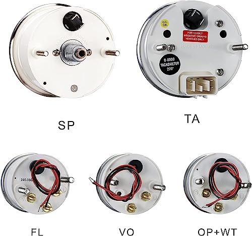 Image of Classic Mechanical 6 Gauge Set Beige Dial White Needle | Speedometer Cable Signal, 85mm, 3-3 /8 inch, 52mm, 2-1 /16 inch, Speedometer Analog Odometer, Light Bulb Illumination, Car, Automobile