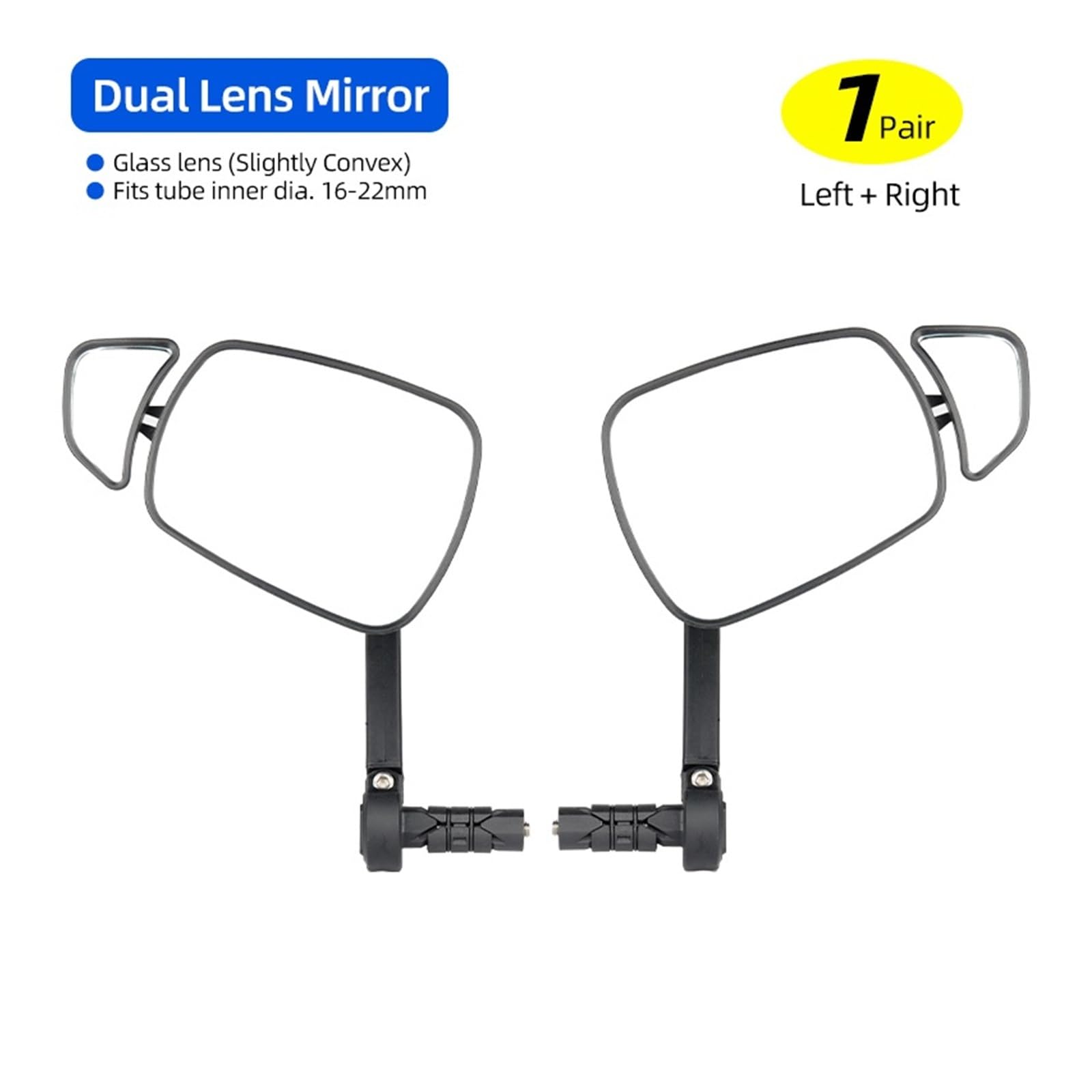 for Bicicletta, Specchietto Retrovisore con Tappo Terminale Barra | Riflettore lente ausiliaria sinistra destra for avviso di tacca di sicurezza for scooter elettrico for bici(Bar End 1 Pair)