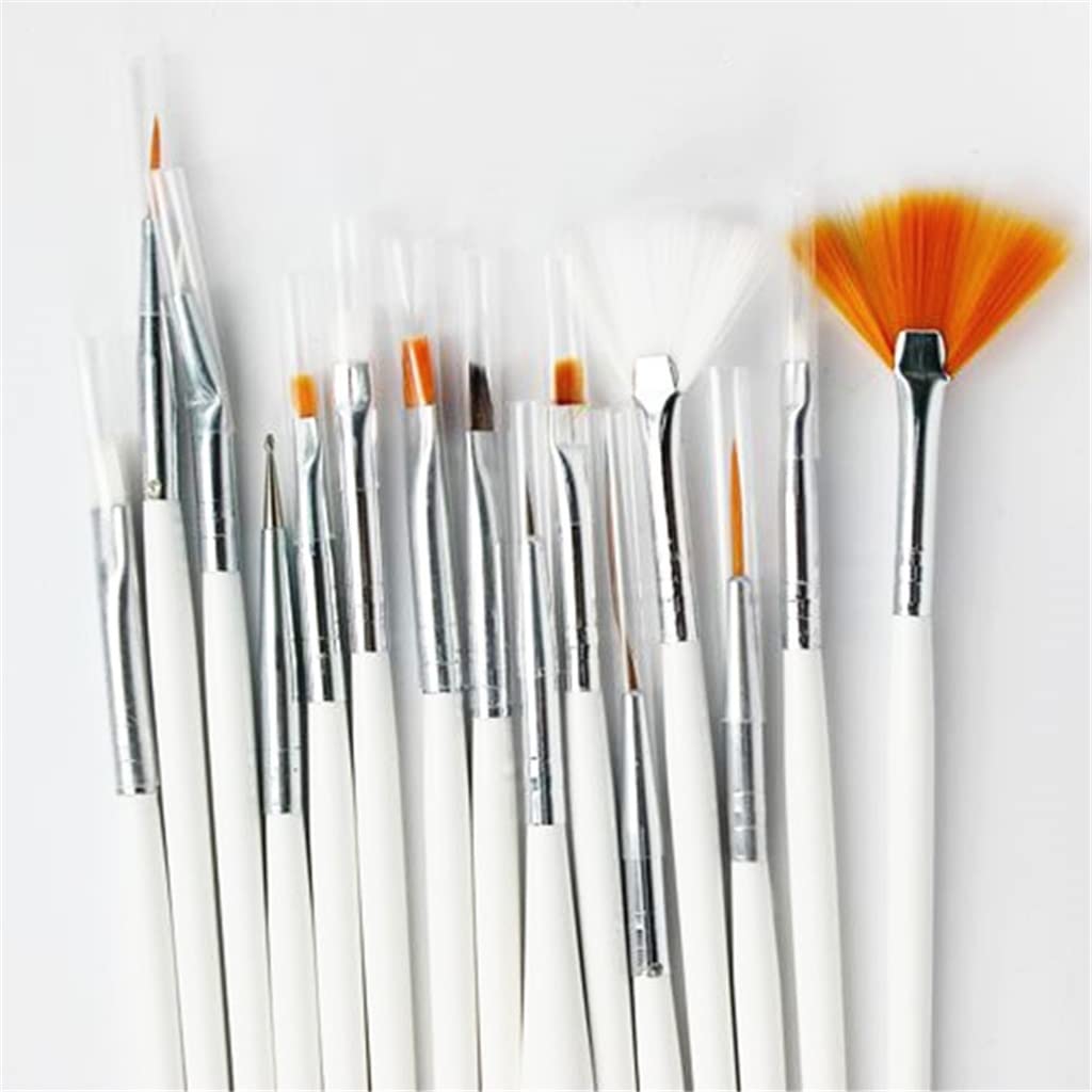 XBTGS Juego de 15 pinceles de acuarela con detalles en miniatura, acrílico suave, pintura de acuarela, mango de plástico, gancho para tirar de la línea, bolígrafo, para artistas de uñas,