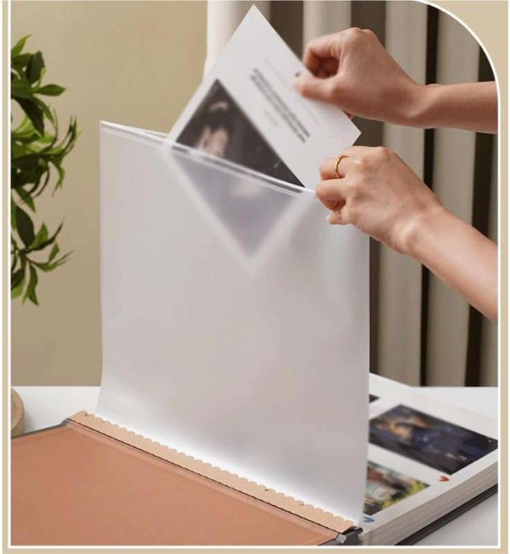 Travel Growth Commemorative Book ﻿ Leather Self Adhesive Film Insertion Bag Thin Photo Album Commemorative Album Applicable to Photos, Receipts, Star Cards, etc