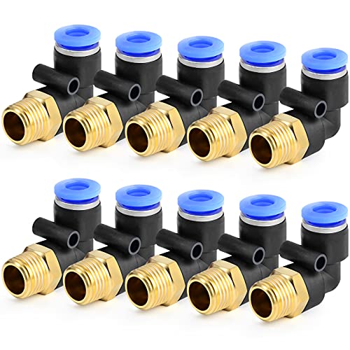 Ergaoboy 10 Piezas 8 Mm Tubo Od X 1 8 Bsp Codo Macho Empujar Para Conectar Neumáticos Accesorios Pl8-01