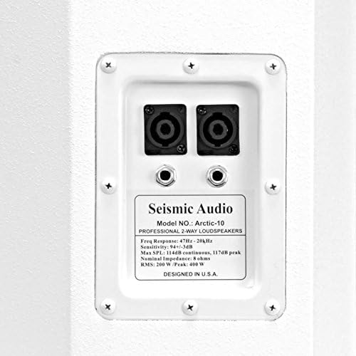 Seismic Audio - Pair of 10" White Church PA/DJ Speakers - White Textured Painted - Monitors